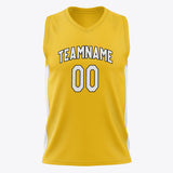 Custom Gold White Pattern Basketball Jersey