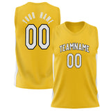 Custom Gold White Pattern Basketball Jersey