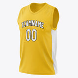 Custom Gold White Pattern Basketball Jersey