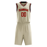 Custom Cream Red Solid Color Basketball Jersey