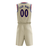 Custom Cream Royal Solid Color Basketball Jersey