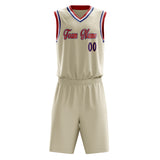 Custom Cream Royal Solid Color Basketball Jersey