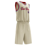 Custom Cream Royal Solid Color Basketball Jersey