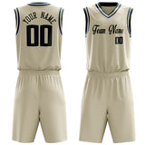 Custom Cream Kelly Green Solid Color Basketball Jersey