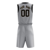 Custom Gray Black Solid Color Basketball Jersey