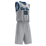 Custom Gray Black Solid Color Basketball Jersey