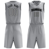 Custom Gray Black Solid Color Basketball Jersey