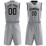 Custom Gray Black Solid Color Basketball Jersey