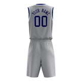 Custom Gray Purple Solid Color Basketball Jersey