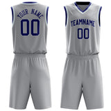 Custom Gray Purple Solid Color Basketball Jersey