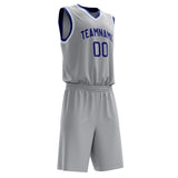 Custom Gray Purple Solid Color Basketball Jersey