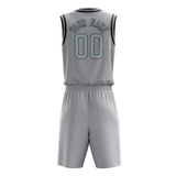 Custom Gray Black Solid Color Basketball Jersey