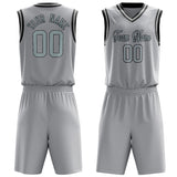 Custom Gray Black Solid Color Basketball Jersey