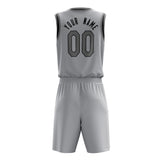 Custom Gray Gray Solid Color Basketball Jersey