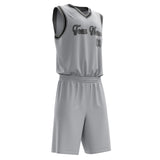 Custom Gray Gray Solid Color Basketball Jersey