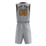 Custom Gray Brown Solid Color Basketball Jersey