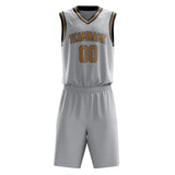 Custom Gray Brown Solid Color Basketball Jersey