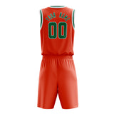 Custom Orange Kelly Green Solid Color Basketball Jersey