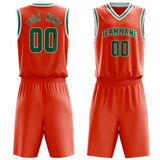 Custom Orange Kelly Green Solid Color Basketball Jersey