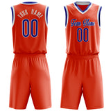 Custom Orange Royal Solid Color Basketball Jersey