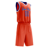 Custom Orange Royal Solid Color Basketball Jersey