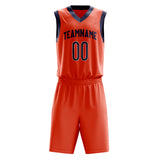 Custom Orange Black Solid Color Basketball Jersey