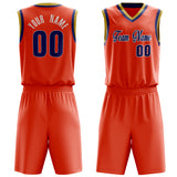 Custom Orange Royal Solid Color Basketball Jersey