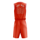 Custom Orange White Solid Color Basketball Jersey