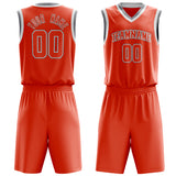 Custom Orange White Solid Color Basketball Jersey