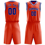 Custom Orange Royal Solid Color Basketball Jersey