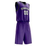 Custom Purple White Solid Color Basketball Jersey