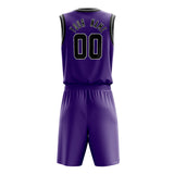 Custom Purple Black Solid Color Basketball Jersey