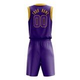 Custom Purple Gold Solid Color Basketball Jersey