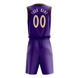 Custom Purple White Solid Color Basketball Jersey