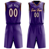 Custom Purple White Solid Color Basketball Jersey