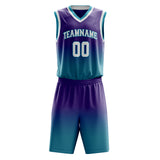 Custom Purple Teal Fade Basketball Jersey