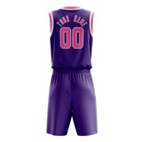 Custom Purple Pink Solid Color Basketball Jersey