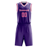 Custom Purple Pink Solid Color Basketball Jersey