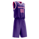 Custom Purple Pink Solid Color Basketball Jersey