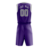 Custom Purple Gray Solid Color Basketball Jersey