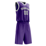 Custom Purple Gray Solid Color Basketball Jersey