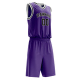 Custom Purple Black Solid Color Basketball Jersey