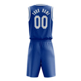 Custom Royal White Solid Color Basketball Jersey