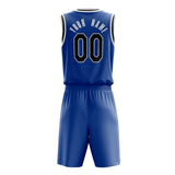 Custom Royal Black Solid Color Basketball Jersey