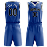 Custom Royal Black Solid Color Basketball Jersey