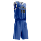 Custom Royal Black Solid Color Basketball Jersey