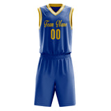 Custom Royal Gold Solid Color Basketball Jersey