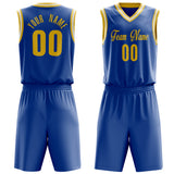 Custom Royal Gold Solid Color Basketball Jersey