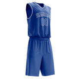 Custom Royal White Solid Color Basketball Jersey