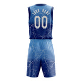 Custom Royal White Lightning Basketball Jersey